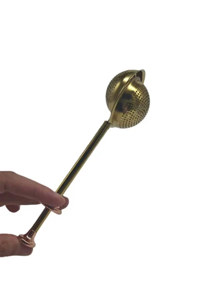 Gold Renkli Paslanmaz Çelik Pratik Çay Süzgeci - 5