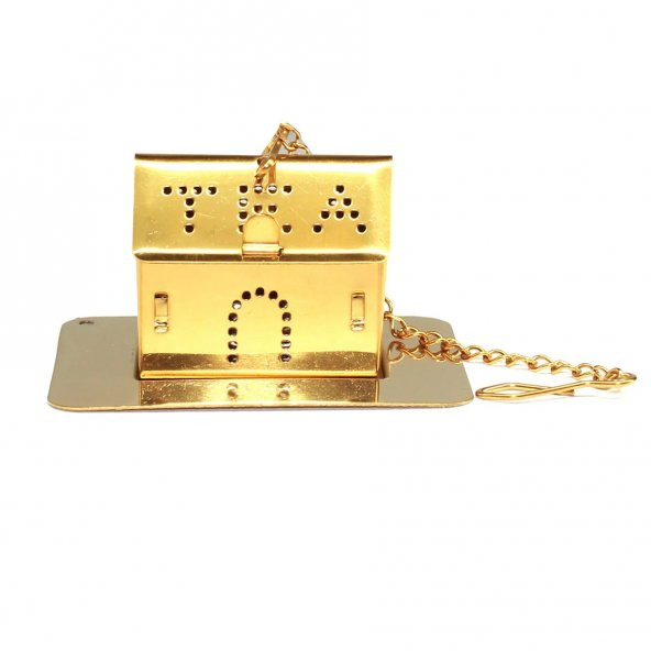 Ev Tasarımlı Gold Paslanmaz Çelik Çay Süzgeci