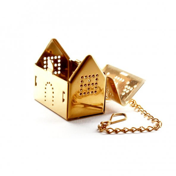 Ev Tasarımlı Gold Paslanmaz Çelik Çay Süzgeci - 3