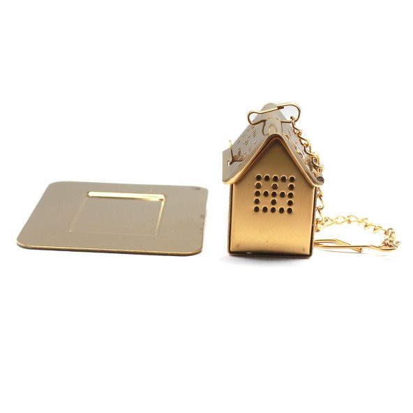 Ev Tasarımlı Gold Paslanmaz Çelik Çay Süzgeci - 4