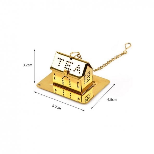 Ev Tasarımlı Gold Paslanmaz Çelik Çay Süzgeci - 5