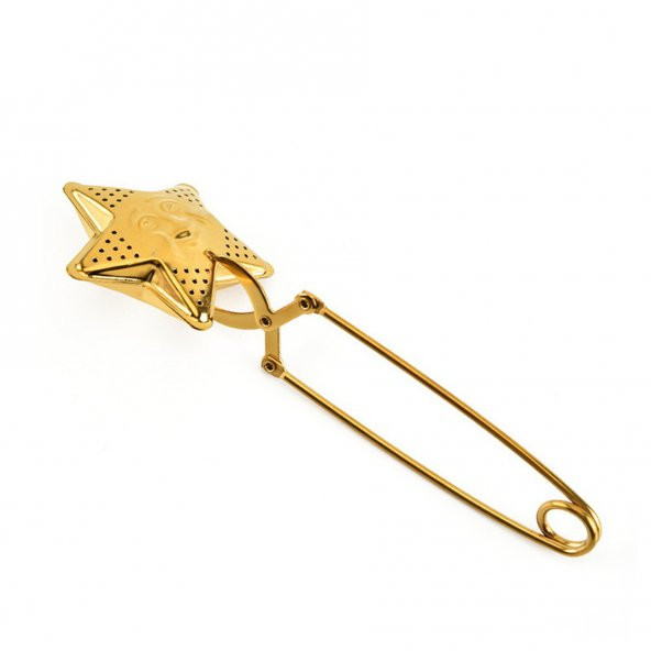 Yıldız Tasarımlı Gold Paslanmaz Çelik Çay Süzgeç - 5