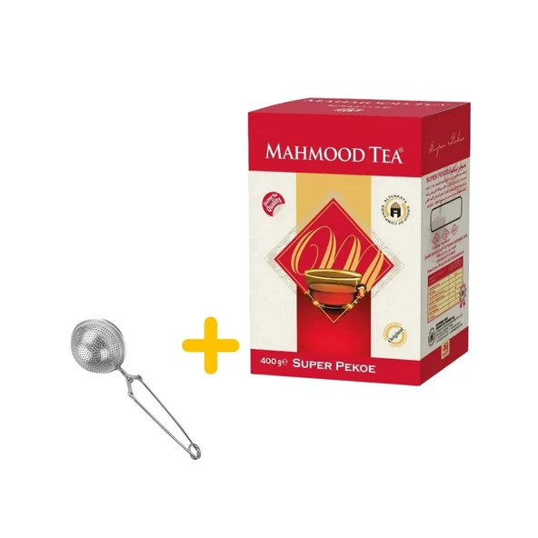 Mahmood Tea Seylan Pekoe Dökme Çay 400 gr ve Küre Tasarımlı Silver Çay Süzgeci Bundle