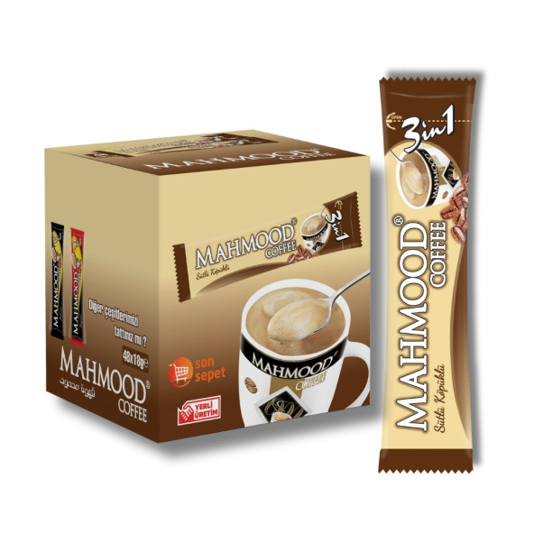 Mahmood Coffee 3 ü 1 Arada Sütlü Köpüklü Hazır Kahve 48 Adet X 18 gram