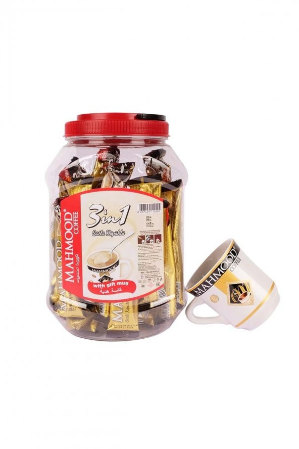 Mahmood Coffee  3 ü 1 Arada Sütlü Köpüklü Kahve 42 Adet x 18 gr ve Fincan