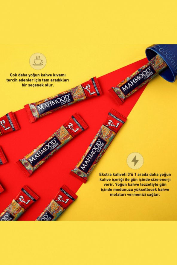 Mahmood Coffee 3 ü 1 Arada Extra Kahve 36 Adet x 17 gr ve Fincan - 3