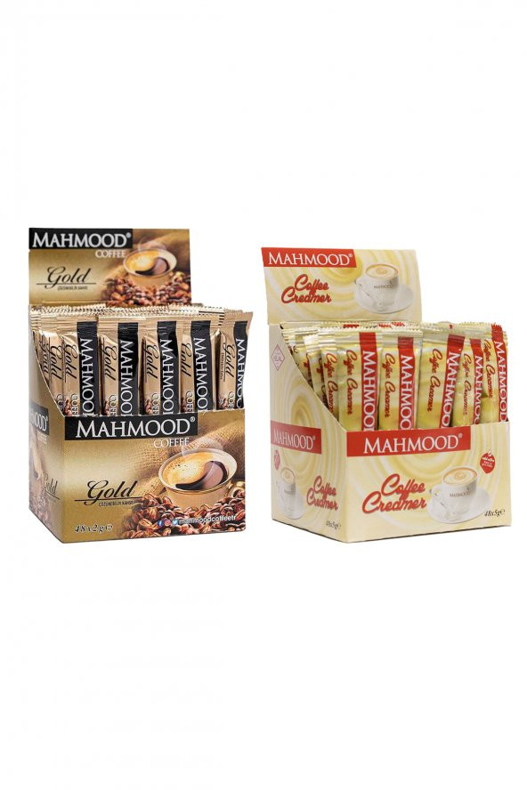 Mahmood Coffee Gold Granül Kahve 2 gr x 48 adet ve Mahmood Coffee Stick Kahve Kreması 5 gr x 48 adet