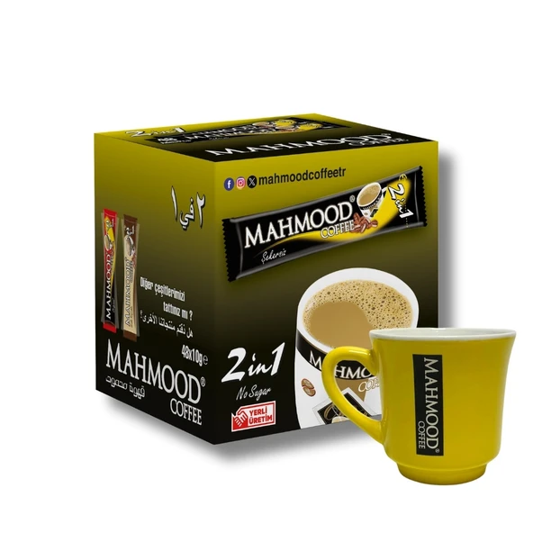 Mahmood Coffee  2 si 1 Arada Hazır Kahve  48 Adet ve  Kupa Bardak