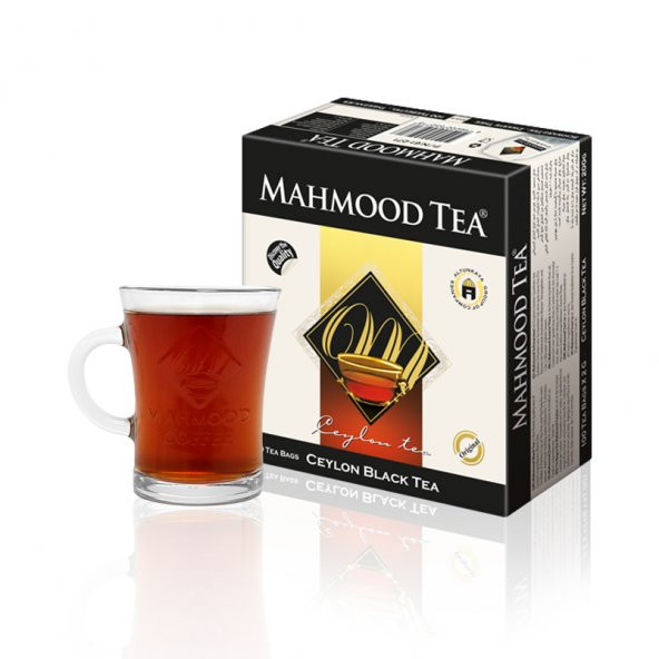 Mahmood Tea İthal  Saf Seylan 100lü Bardak Poşet Çay ve  Bardak