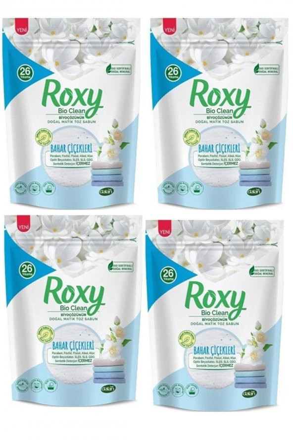 Roxy Bio Clean Doğal Matik Toz Sabun Bahar Çiçekleri 800 Gr X 4 Adet