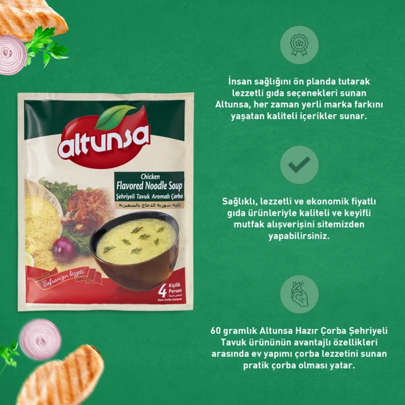 Altunsa Şehriyeli Tavuk Hazır Çorba 60 Gram - 2