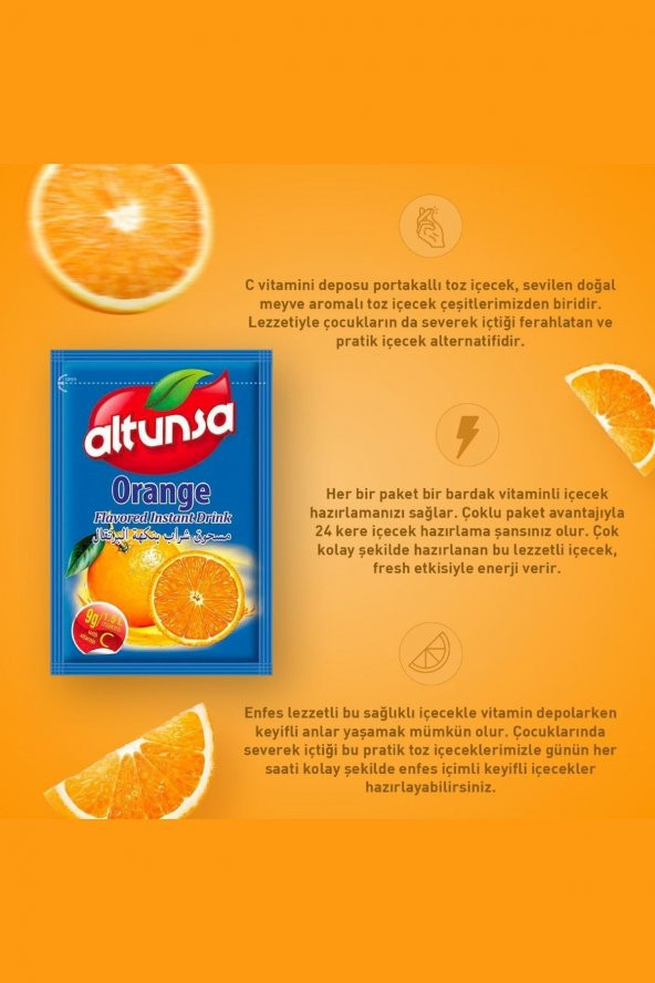 Altunsa Portakal Aromalı Soğuk Toz Içecek  9 Gr X 24 Adet - 2