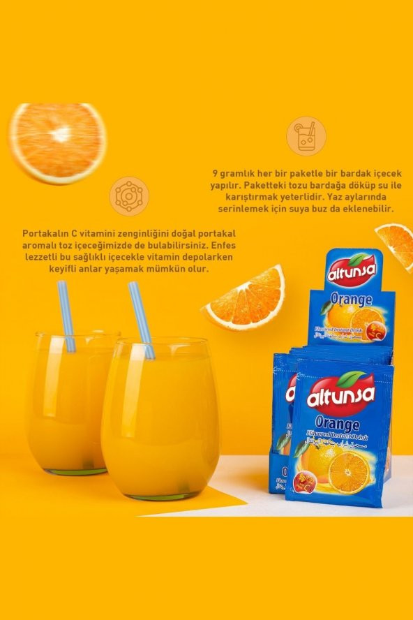 Altunsa Portakal Aromalı Soğuk Toz Içecek  9 Gr X 24 Adet - 3