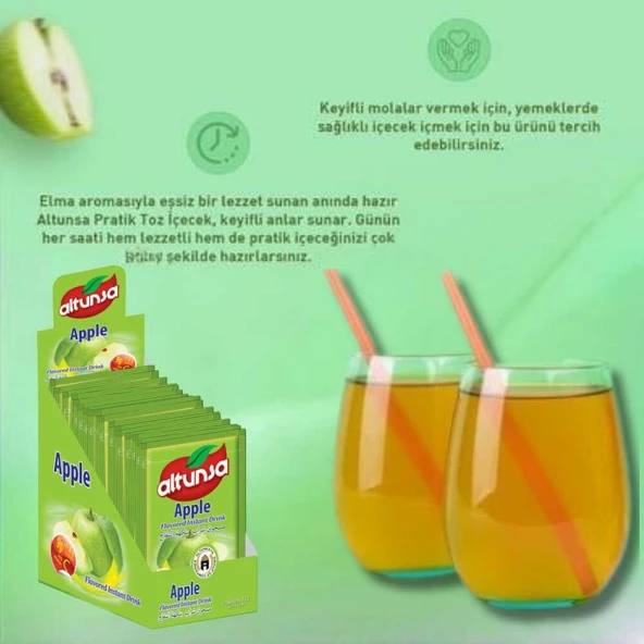 Altunsa Elma Aromalı Soğuk Toz Içecek  9 Gr X 24 Adet - 3