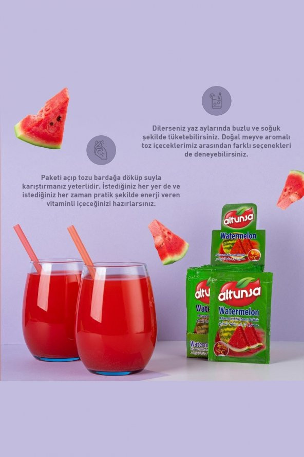Altunsa Karpuz Aromalı Soğuk Toz İçecek  9 Gr X 24 Adet - 3