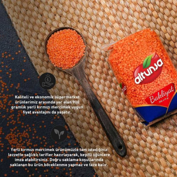 Altunsa Kırmızı Yerli Mercimek 900 G - 3