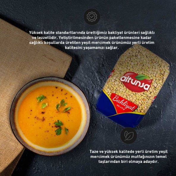 Altunsa Yerli Yeşil Mercimek 900 G x 2 Adet - 3