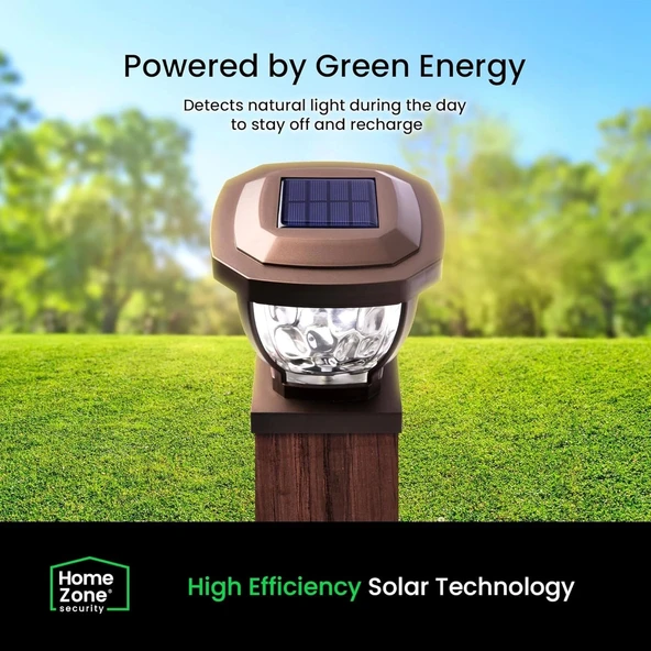 Home Zone Security Dış Mekan Solar Direk Başlığı Işıkları - Kahverengi - 3