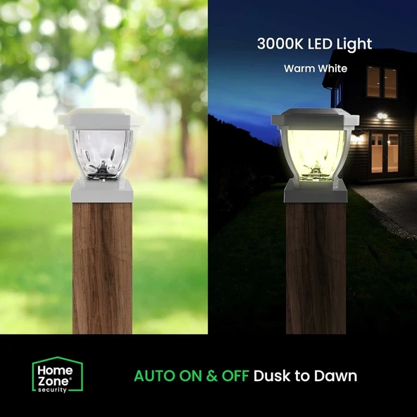 Home Zone Security Dış Mekan Solar Direk Başlığı Işıkları - Beyaz - 4