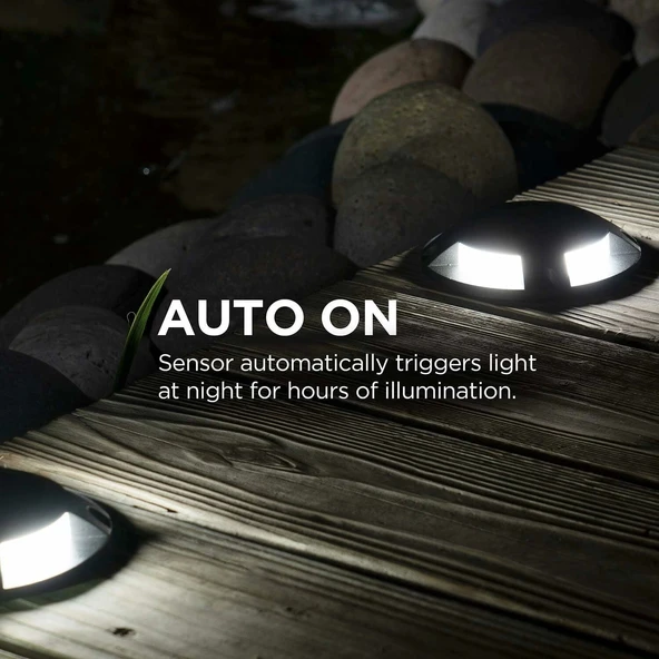 Home Zone Security Solar Güverte Işığı - Hava Koşullarına Dayanıklı - Gümüş - 4