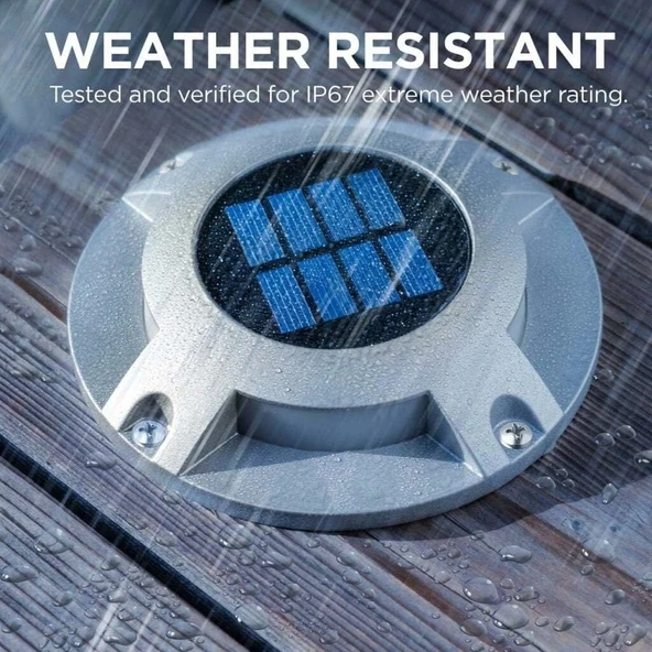 Home Zone Security Solar Güverte Işığı - Hava Koşullarına Dayanıklı - Gümüş - 2