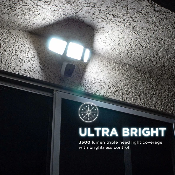 Home Zone Security Üç Kafalı Projektör Kamerası - Akıllı 2.4 GHz 1080P - 2