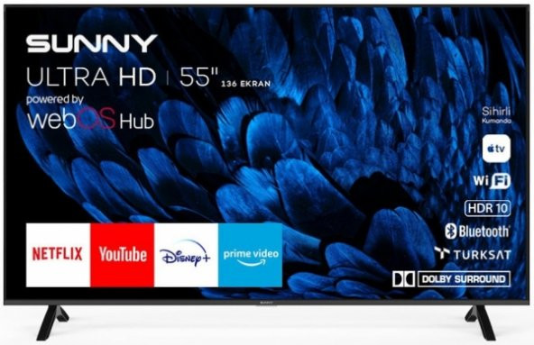 Sunny SN55UAL253-0276 4K Ultra HD 55" 140 Ekran Uydu Alıcılı webOS Smart LED TV
