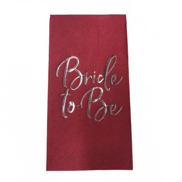 Rose Gold Yaldızlı Kırmızı Bride To Be Peçete 16 lı