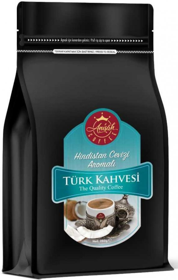 ANİŞAH HİNDİSTAN CEVİZİ AROMALI TÜRK KAHVESİ 250 GR