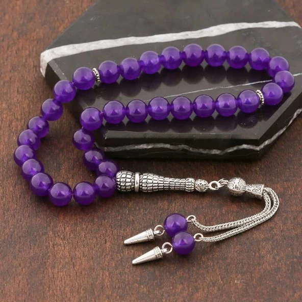 ​Doğaltaş Metal Püsküllü Yeşim Taşı Tesbih  SL4035 - Resim 2