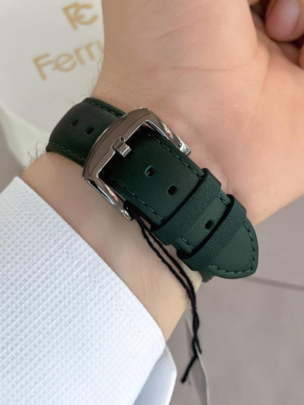 FRC1.434 Ferrucci İç Fonksiyonları Aktif 30mt Suya Dayanıklı Deri Kordon Erkek Kol Saati+Bileklik - Resim 4