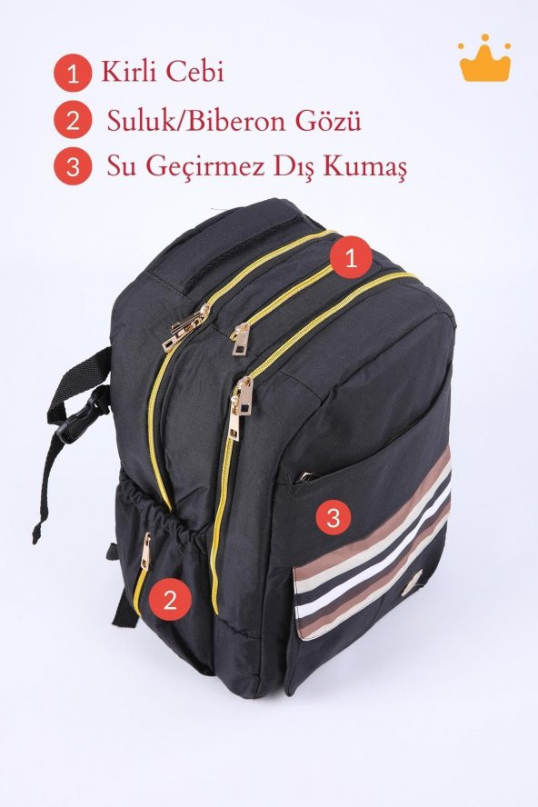 Babyhola Çok Amaçlı Termal Gözlü Anne Bebek Bakım Sırt Çantası Çocuk Okul Çantası Su Geçirmez 0944 - 2