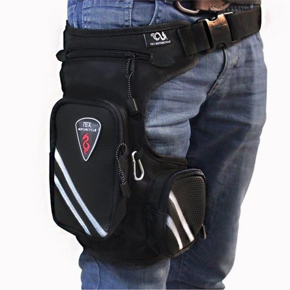 TEX 43 MAXİ ÇİFT BÖLMELİ Motosiklet Bacak Çantası Bel Çantası - 3