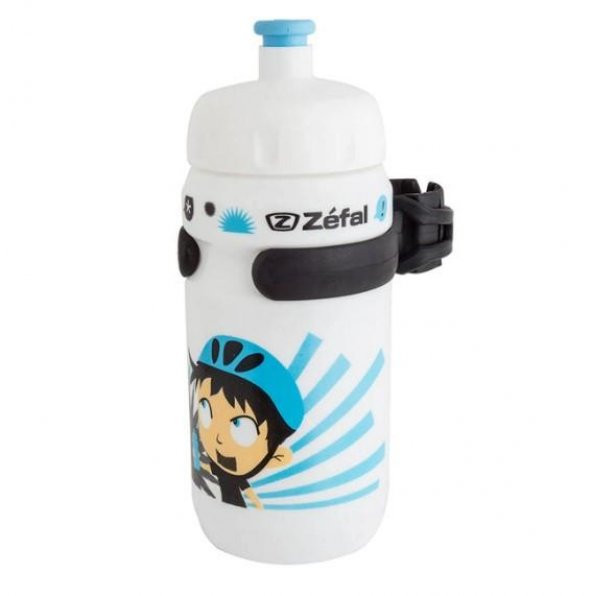 Zefal Plastik Little Z Gril Çocuk Matara - Bisiklet Suluk Beyaz Mavi