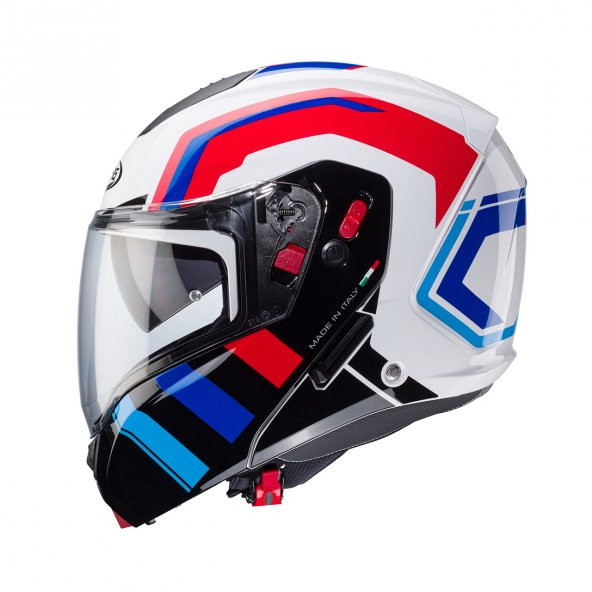 Caberg Horus X Çeneden Açılır Kask XS (ECE 22.06) (Beyaz-Kırmızı-Mavi) - 2