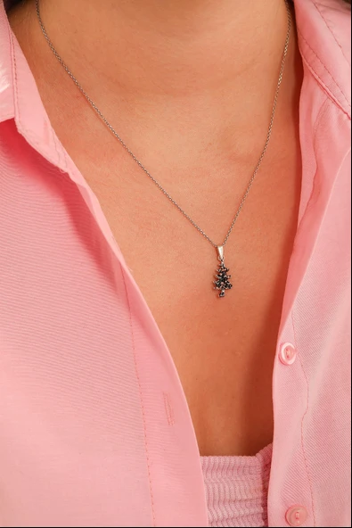 925 ayar Gümüş Yılbaşı Ağacı Kolye ürün görseli