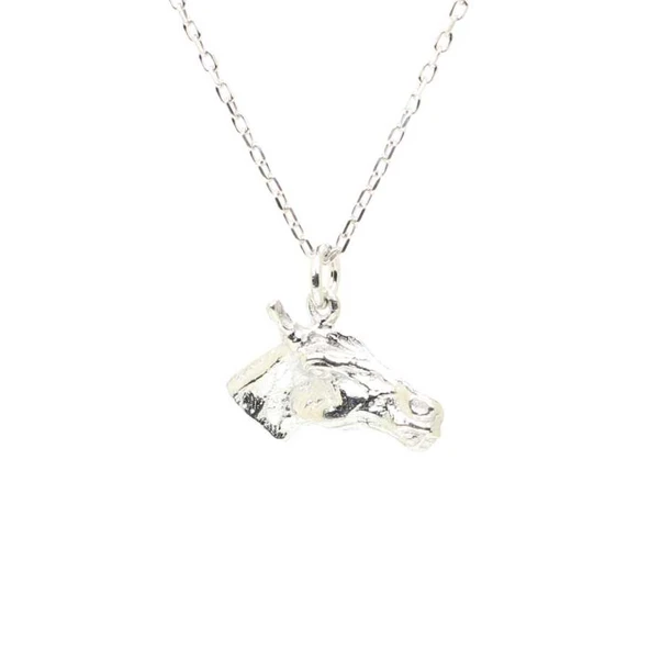 925 Ayar Gümüş At Kafası Charm Kolye ürün görseli