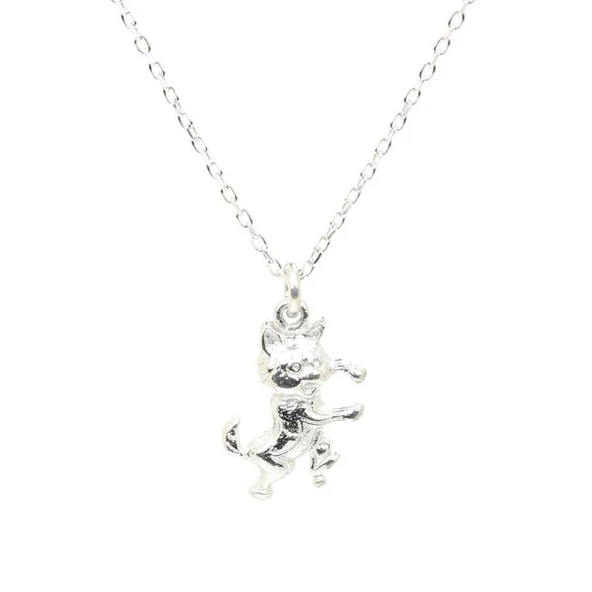 925 Ayar Gümüş Çizmeli Kedi Charm Kolye ürün görseli 1