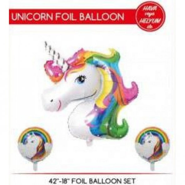 Unicorn Folyo Balon 3 lü