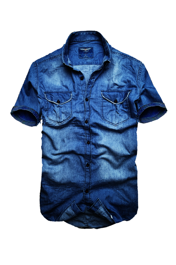 slim fit nefes alan ince terletmez %100 pamuk  kumaş kısa kol kot gömlek --koyu mavi---