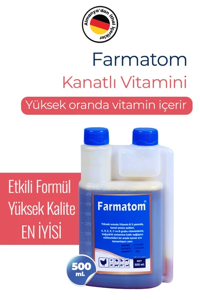 FARMATOM Kuşlar Için Kanatlı Vitamini 500 ml - C Vitaminli
