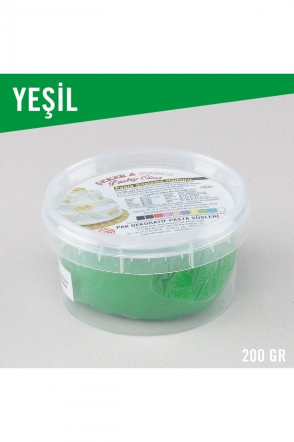 Şeker Sugar Yeşil Renk Şeker Hamuru - 200 Gram - 1