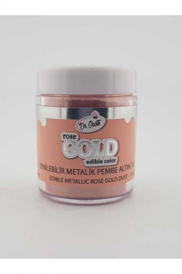 Dr Gusto Yenilebilir Metalik Toz Boya Rose Gold 10 gr - 1