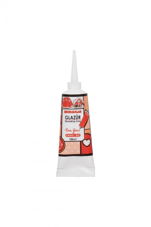 Kırmızı Glazür 100gr (SÜSLEME ŞEKERİ)