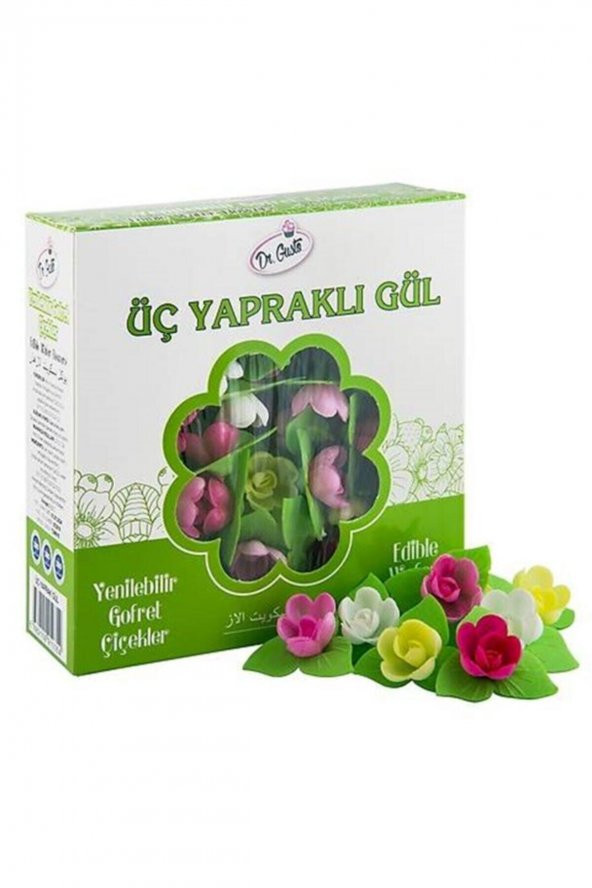 Gül Gofret Üç Yaprak Yenilebilir Süsleme 72 Adet