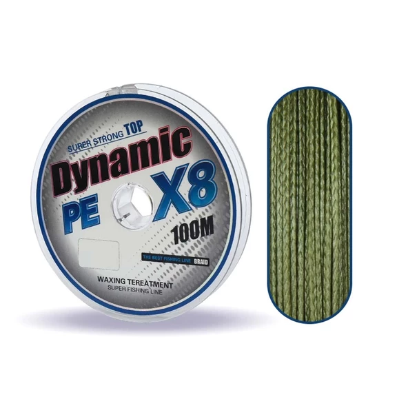 Dynamic PE Braided Line x8 Green İp Olta Misinası 100mt