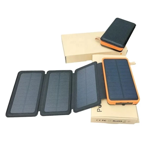 20000 mAh  Güneş Enerjili Solar Powerbank + 3 Panel - 2