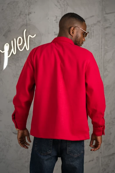 Çıt Çıt Kapamalı Regular Fit Torba Cepli Astarsız Erkek Spor Polar Gömlek - 6
