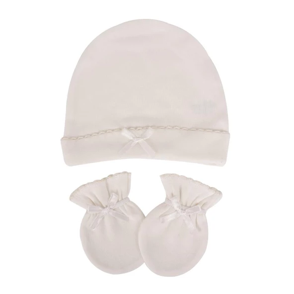 Sevibebe Bebek Şapka Eldiven Takımı Yenidoğan 0-3 ay 99 - Resim 3