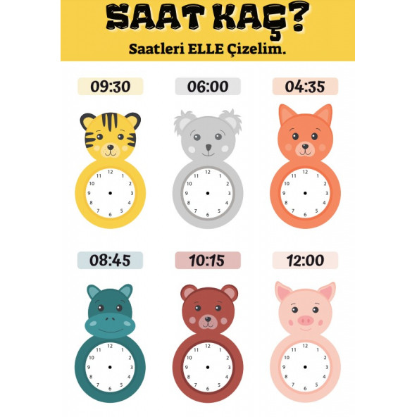 Saat Öğreten YAZ-SİL Eğitim Seti - 4